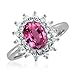 Natural Pink Sapphire and Diamond Engagement Ring title=
