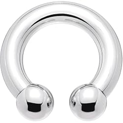 4 Gauge Internally Threaded Horseshoe Circular Barbell - 5/8" 6mm