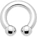 4 Gauge Internally Threaded Horseshoe Circular Barbell - 5/8" 6mm
