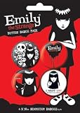 BP80221 Emily the Strange Badge Pack - Set of 4 badges
