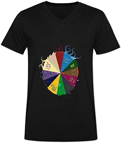 Keeky Men's V-neck Homestuck God Tier Symbols Game T-shirt M Black