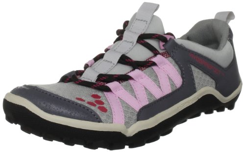 Vivobarefoot Women's Breatho Trail Running Shoe,Light Grey/Crimson,36 EU/6 M US On Sale