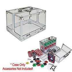 Clear Acrylic Poker Chip Case (Holds up to 600 Poker Chips)