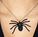 Halloween Costume Accessory Black Jewel Spider Necklace Standard