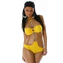 Monokini Badeanzug Bikini gelb