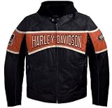 Harley-Davidson® Men's Motor 3-in-1 Leather Jacket. Midweight. Embroidered. Removable hoodie with graphics. 98018-10VM
