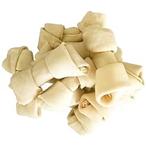 Rawhide Bones Dog Treats (4'' - 5'') - Natural Beef Rawhide Chews, 10-Count Bag by Pet Magasin
