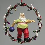 Bowling Santa Wreath Ornament