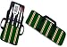 Two Dogs Designs 4-Piece Barbecue Utensil Set and Carrier, Green Stripes