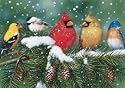 Cardinals and Friends 550. Piece Jigsaw Puzzle by White Mountain Puzzles