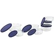 Pyrex Storage 14-Piece Round Set, Clear with Blue Lids ~ Pyrex