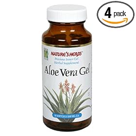 Nature's Herbs Aloe Vera Gel, 50 mg, Softgels, 50 softgels (Pack of 4)