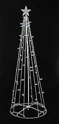 5' Cool White LED Lighted Outdoor Show Cone Christmas Tree Yard Art Decoration