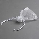 100 Pochettes / Sachets Blancs en Organza pour Bijoux, Cadeaux