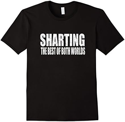 Men's Funny Sharting The Best Of Both Worlds T-shirt Fart Tee 2XL Black