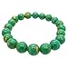 Gem Stone King Stunning Gemstone Green Simulated Turquoise Round Bead Stretchy Bracelet 10mm