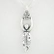 Lunar Goddess Pendant with Celestial Symbols in Sterling Silver on a 16" Box Chain, #8524