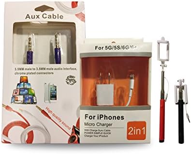 IPhone Charger &amp; Selfie Stick Combo Pack