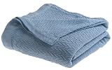 Faribault Classic Mercerized Cotton Queen Blanket, Blue