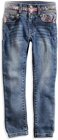 GUESS Kids Girls Little Girl Sequin Skinny Jeans (2-6x), MEDIUM STONE (6)