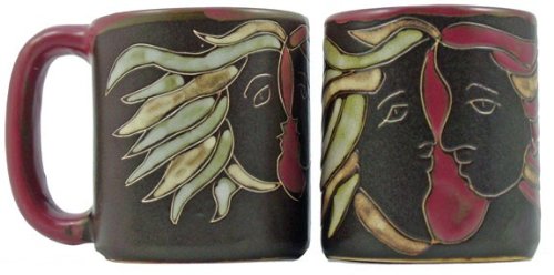 One (1) MARA STONEWARE COLLECTION - 16 Ounce Coffee Cup Collectible Dinner Mug - Lovers Design