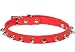Designer Dog Collar - Leather Spike Collar - Red - X-Small
