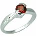 1.00 Carat Round Genuine Garnet Sterling Silver Ring