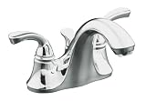 KOHLER K-10270-4-CP Forte Centerset Lavatory Faucet with Sculpted Lever Handles, Polished Chrome