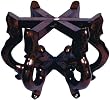 Large wood folding stand - dark mahogany, oriental style