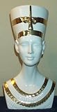 Queen Nefertiti 18kt Gold & Porcelain Bust Statue
