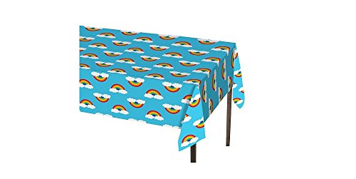 Rainbow Clouds Plastic Tablecover
