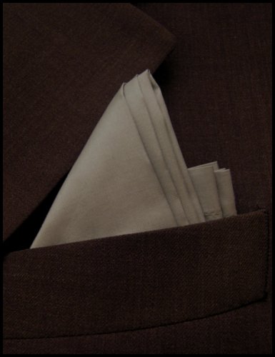 Fine Grey Silk Pocket Square, 100% Silk - by Royal Silk