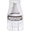 Elite Cherry Finished Bassinet with White Eyelet Bedding