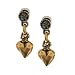 Hultquist Gold Plated Heart and Swarovski Crystals Drop Earrings