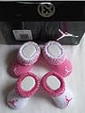 Nike Jordan Booties Girl Boy Baby Infant 3-6 Months with Jumpman23 Sign Pink and White Sock 2 PCS One Set New (001968)