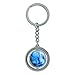Jellyfish Blue Jelly Fish Ocean Underwater Spinning Round Metal Key Chain Keychain Ring