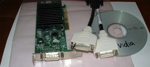 Dell Nvidia GeForce5 FX5200 128MB Windows 7 Dual DVI Low Profile SFF AGP Video Graphics Card