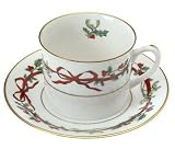 Royal Worcester Holly Ribbons 7-Ounce Tea Cup and Saucer