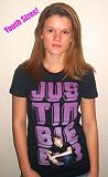 JUSTIN BIEBER YOUTH SHIRTS - JUSTIN BIEBER YOUTH SIZED GLOW T-SHIRTS