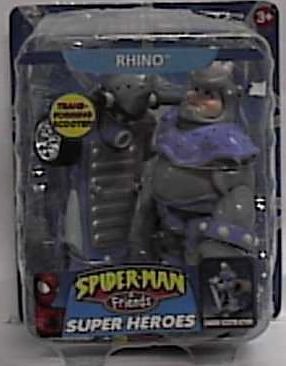 Spiderman Spider-man & Friends Rhino Figure with Charging Scooter Action By Toy Biz