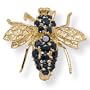Blue Sapphire Bee Pin Gold-plated