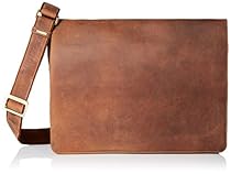 Visconti Visconti Leather Distressed Messenger Bag Harvard Collection, Tan, One Size
