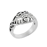 Sterling Silver Claddagh Celtic Knot Ring, Size 7