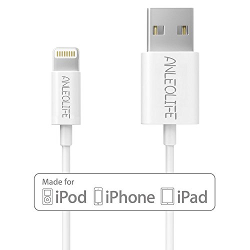 [Apple MFI Certified]Anleolife Iphone lightning data cable/Iphone USB data line for Apple iPhone 5/5s/5c/6/6Plus, iPod 7, iPad Mini /mini 2/mini 3, iPad 4 /iPad Air/iPad Air 2 (1pcs white)
