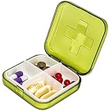 Sannysis Portable Mini 4 Slots Drug Medicine Pill Box Case Organizer (Green)