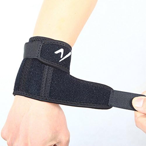 Generic Adjustable Spring Elbow Sports Safety Wristband Black for Basketball 3.0"3.0"
