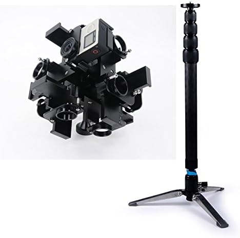 FOREVER100 FG3D12 VR 360 degree Spherical Panoramic Mount Rig w/ Carbon Fiber Monopod for 12x GoPro