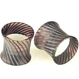 Pair of Double Flared Glass Vertigo Plugs: 4g Purple