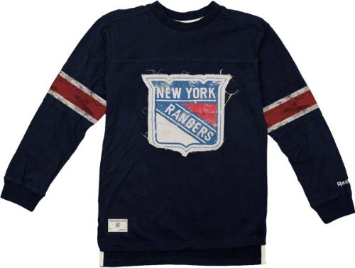 New York Rangers Youth Vintage Jersey Long Sleeve Crewneck T-Shirt