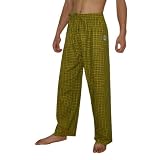 Mens NFL Green Bay Packers Plaid Finest Cotton Sleepwear / Pajama Pants - Green & Yellow (Size: 2XL)